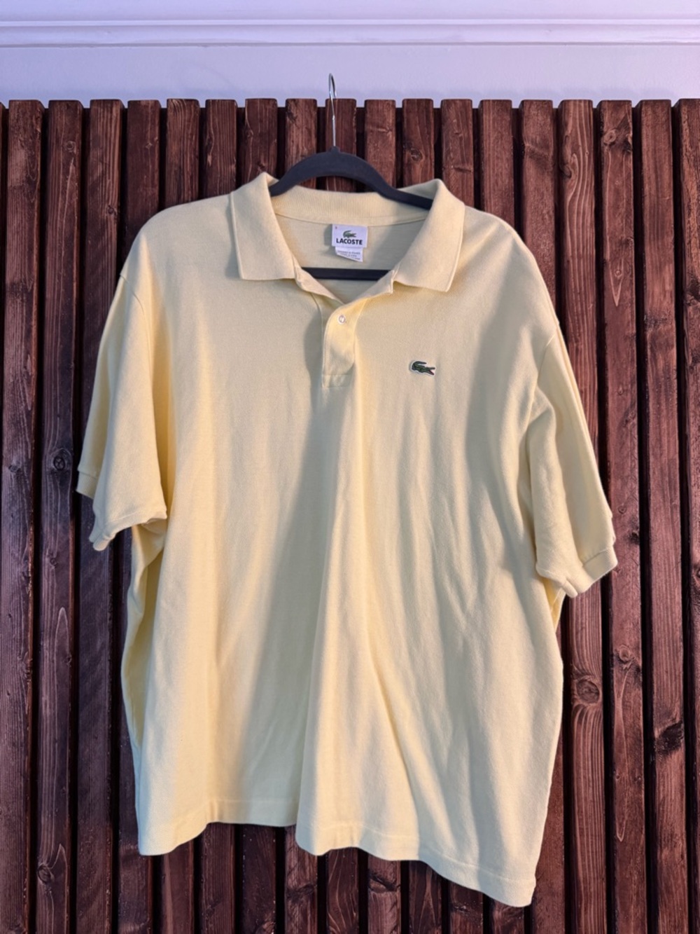 Lacoste vintage Classic Polo Shirt in Pale Yellow